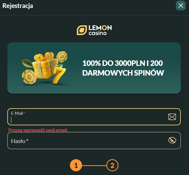 Rejestracja w kasynie Lemon Rejestracja w kasynie Lemon